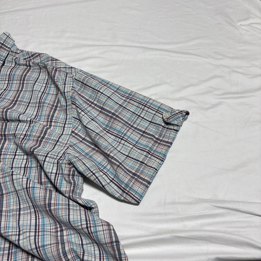 Vtg 90s Phat Farm Shirt Mens Color Cage White Blue Red Plaid Hip Hop Y2K 3XL - Picture 15 of 16